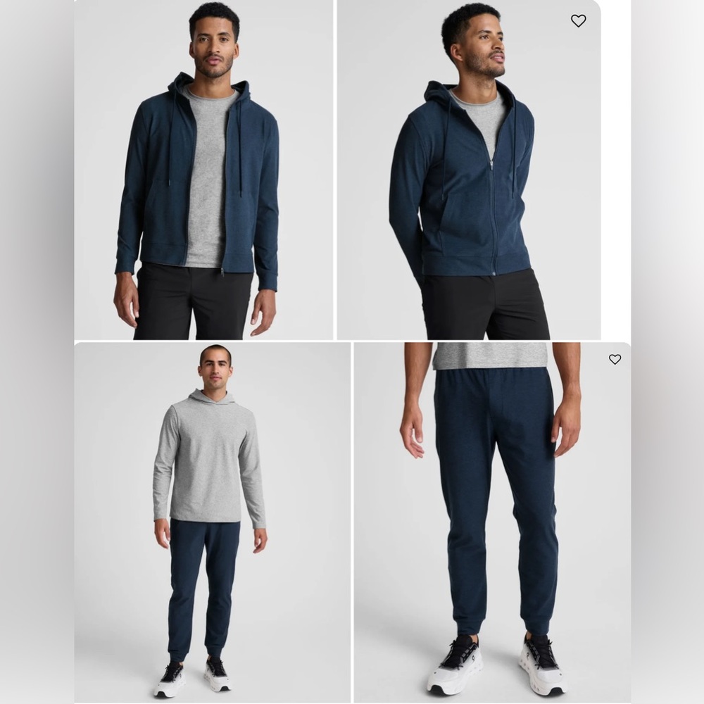Beyond Yoga Men's Nocturnal Navy Hoodie and Jogger Set